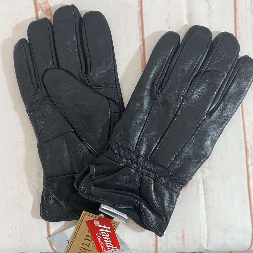 Hands Collection Mens Black Sheepskin Leather Gloves 3M Thinsulate Large